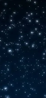 Starry night sky wallpaper with cosmic stars.