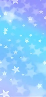 Dreamy blue and purple starry wallpaper with gradient effect.