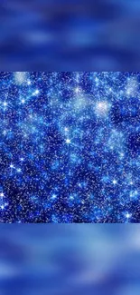 Starry blue galaxy wallpaper with shimmering celestial design.