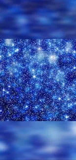 Starry blue galaxy wallpaper for mobile display