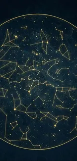 Starry constellation pattern on a dark blue background.