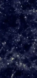 Dark blue cosmic wallpaper with scattered stars.