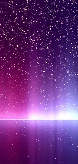 Purple and blue gradient wallpaper with stars.