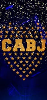 Golden stars form a CABJ logo on a dark blue background.