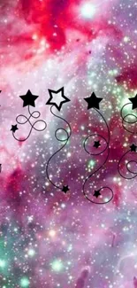 Colorful starry nebula wallpaper with artistic designs.