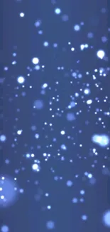 Blue night sky wallpaper with glowing white dots.