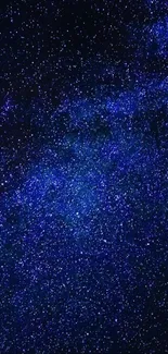 Starry night galaxy wallpaper with deep blue and twinkling stars.