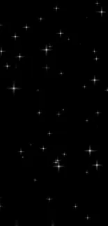 Black mobile wallpaper with twinkling stars.