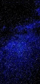 Starry night sky mobile wallpaper with vivid blue stars.