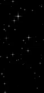 Black wallpaper with twinkling white stars.