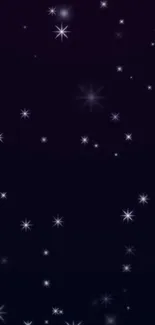 Starry night wallpaper with sparkling stars on a navy background.