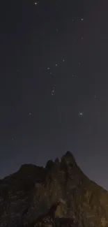 Starry night over mountains wallpaper with serene sky.