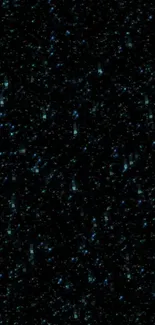 Starry night sky wallpaper with blue sparkles and dark black background.