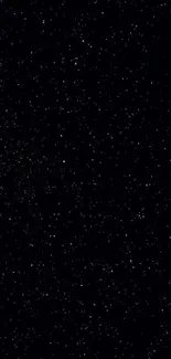 Starry sky wallpaper with twinkling stars on a dark black background for mobile use.