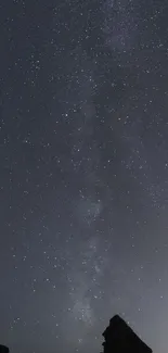 Starry night sky wallpaper featuring a galaxy view for mobile screens.