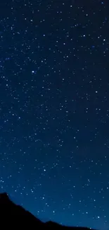 Mobile wallpaper featuring a starry night sky with a dark blue gradient.