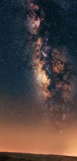 Breathtaking view of the Milky Way galaxy under a starry dark blue night sky.