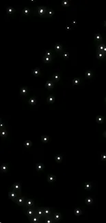 Twinkling stars on a black night sky wallpaper.