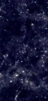 A dark blue starry sky wallpaper with a cosmic theme.