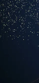 Mobile wallpaper with dark blue sky and golden stars pattern.