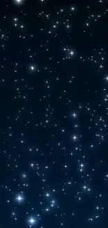 Bright stars scattered across a dark night sky wallpaper.