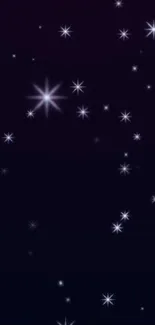 A wallpaper showing a starry night sky with twinkling stars.