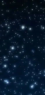 Starry night sky wallpaper with twinkling stars.