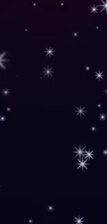 Starry night sky with sparkling stars.
