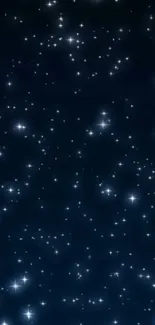 Starry night sky wallpaper with glittering stars.