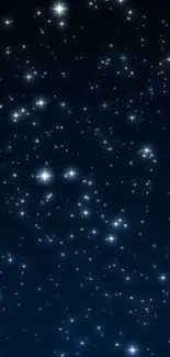 Starry night sky with bright stars