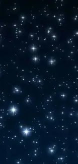Starry night sky wallpaper with sparkling stars.