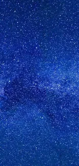 Breathtaking starry night sky wallpaper in dark blue, full of luminous stars.