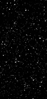 Mobile wallpaper of a starry night sky with scattered white stars on black background.