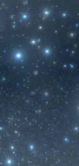 Mobile wallpaper featuring a dark blue starry night sky with shimmering stars.