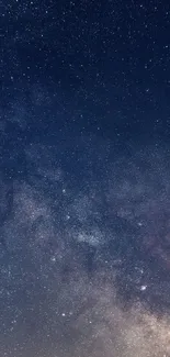 Mobile wallpaper depicting a starry night sky with galaxy views.