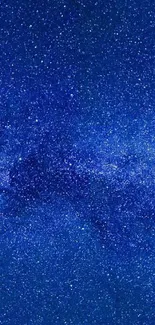 Starry night sky wallpaper with deep blue cosmos filled with stars.