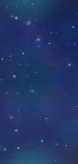 Starry night sky mobile wallpaper with a navy blue backdrop.