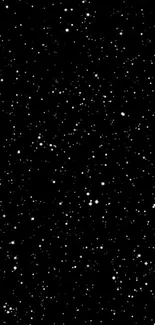 A starry night sky wallpaper with white stars on a black background.