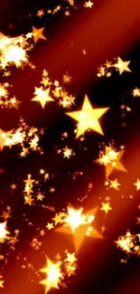 Vibrant orange wallpaper with glowing stars.