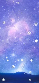 A magnificent star-filled purple galaxy mobile wallpaper.