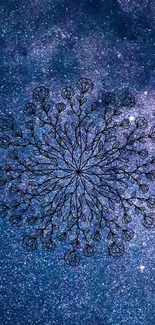 Starry sky wallpaper with black mandala design