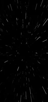 Dynamic black space wallpaper with white star streaks.