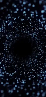 Dark starry tunnel wallpaper with cosmic effect.