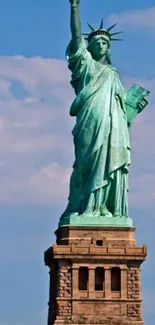 Statue of Liberty against a blue sky