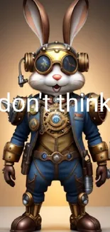 Steampunk bunny character with goggles and intricate details on a gradient background.