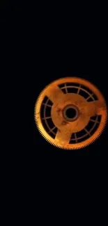 Steampunk gear on black background wallpaper.