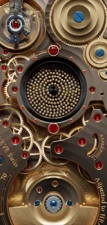 Intricate steampunk gear mechanism design with metallic and vintage elements.