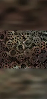 Steampunk wallpaper with intricate gears and metallic hues.