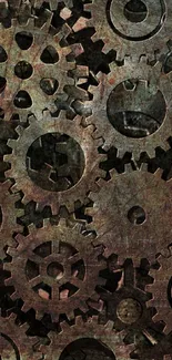 Steampunk gear wallpaper featuring intricate mechanical designs.