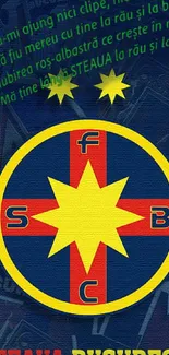 Steaua Bucharest emblem wallpaper with bold colors and star design.